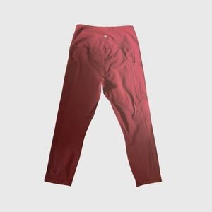 yogalicious lux calf length maroon leggings